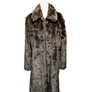 Womens Faux Fur Coat L/XL New Full Length